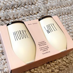 Rae Dunn Hubby Wifey Wine Tumblers